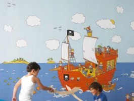 Korsan Desenli Çocuk Duvar Kağıdı